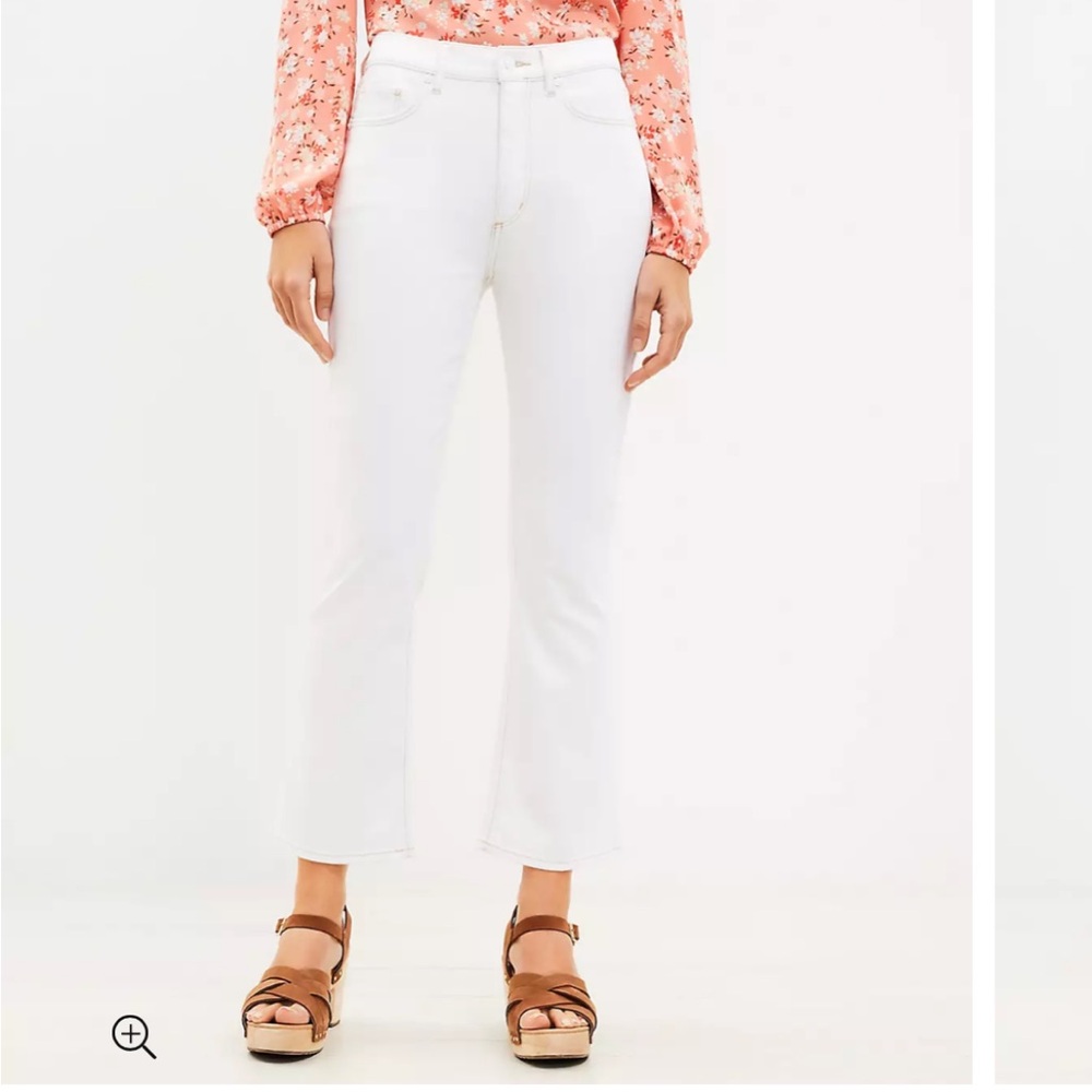 Loft White Kick Cropped Jean
